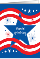 Military Promotion for Admiral of the Navy, Stripes and Stars card