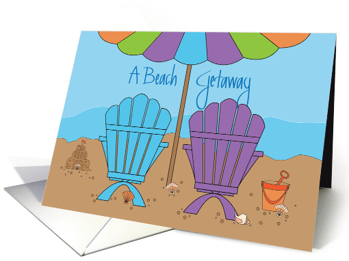 Beach House Invitation Colorful Beach Adirondack Chairs... (1473434)
