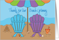 Thank You for Our Beach Getaway, Beach Chairs & Rolling Waves card