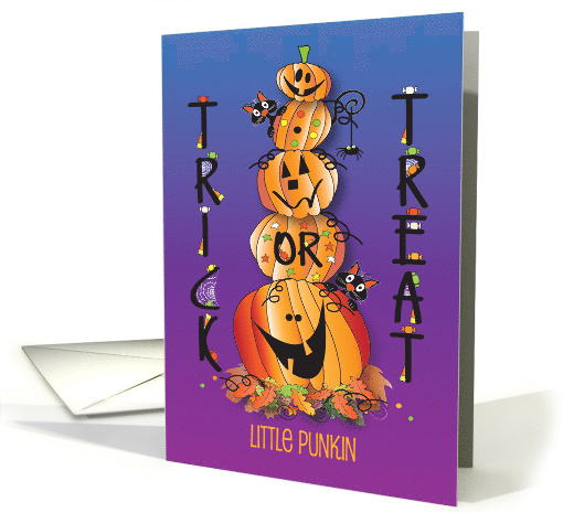 Halloween for Kids Jack O' Lantern Trick or Treat with Black Cats card