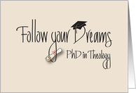 Graduation Congratulations PhD in Theology, Diploma & Hat card