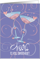 Wedding Anniversary for Spouse Cheers Toasting Champagne Glasses card