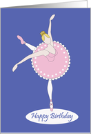 Birthday for Dance Teacher, Ballerina in Pink Tutu and Toe Shoes card