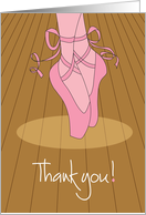 Thank you for Ballerina or Dancer, Toe Shoes & Spotlight card