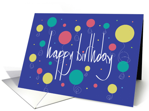 Hand Lettered Birthday for Employee with Bright Balloons card