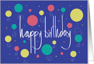 Hand Lettered Birthday for Employee with Bright Balloons card