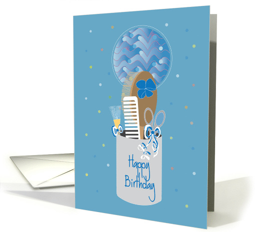 Birthday from Beauty Salon to Customer, Utensils & Balloon card
