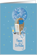 Birthday from Beauty Salon to Customer, Utensils & Balloon card