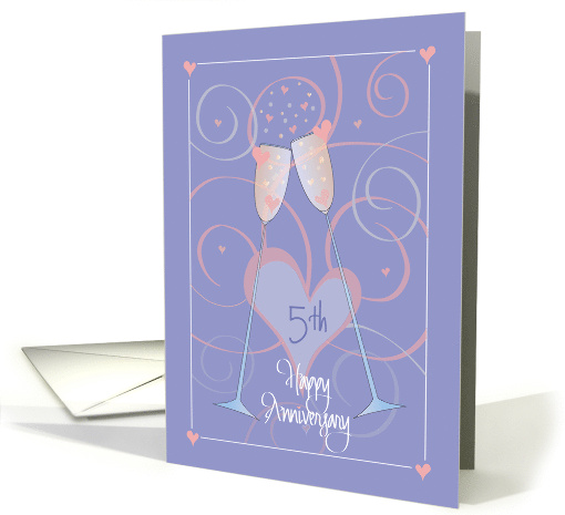 Fifth Anniversary for Spouse with Toasting Heart-Filled... (1476692)
