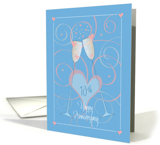 10th Anniversary for Spouse with Toasting Heart-Filled... (1477068)