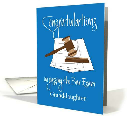 Congratulations Passing Bar Exam Granddaughter, Mallet & Paper card