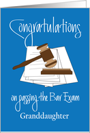 Congratulations Passing Bar Exam Granddaughter, Mallet & Paper card