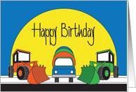 Birthday for Kids, For Boy with Colorful Construction Equipment card