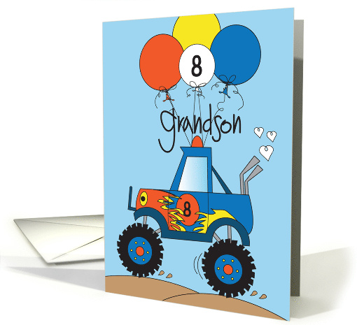 Hand Lettered 8th Birthday for Grandson Monster Truck... (1480846)