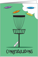 Congratulations for a great Disc Golf Game, Colorful Flying Discs card