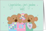 Congratulations Great Grandma on New Twins, with 2 Bears card