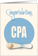 Congratulations for CPA License, Rolled Diploma & Hand Lettering card