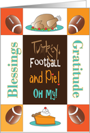 Invitation to Thanksgiving Feast, Turkey, Pie and Football card