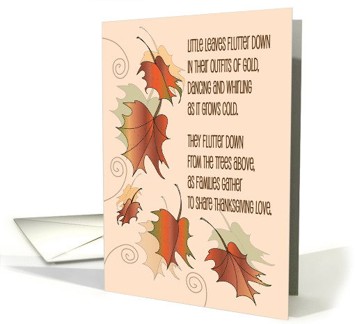 Hand Lettered Thanksgiving with Leaves Missing You Fall Leaf Poem card
