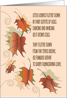 Hand Lettered Thanksgiving with Leaves Missing You Fall Leaf Poem card