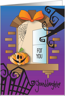 Halloween for Granddaughter Away at College with Spooky Window card