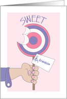 Sweetest Day for Grandson, Large Sweet Candy Sucker card