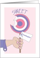 Sweetest Day for Granddaughter, Large Sweet Candy Sucker card