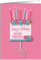 Birthday for Great Great Granddaughter, with Floral Birthday Cake card