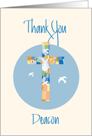Thank you to Deacon, Stained Glass Cross and Doves card