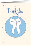 Thank you to Endodontist, Shining Tooth with Dental Equipment card