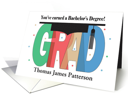 Graduation Congratulations for Bachelor's Degree with Custom Name card