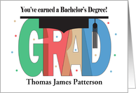 Graduation Congratulations for Bachelor’s Degree with Custom Name card