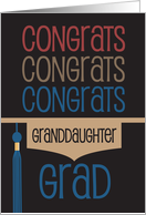 Graduation for Granddaughter with Congrats Grad Graduation Hat card