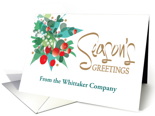 Hand Lettered Business Season's Greetings Custom Name Holiday card