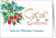 Hand Lettered Business Season’s Greetings Custom Name Holiday Card