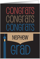Graduation for Nephew with Repeating Congrats Grad Hat with Nephew card
