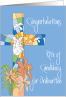 Congratulations Rite of Candidacy for Priest Ordination, with Cross card