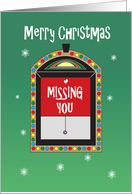Christmas Missing You, Decorated Window with Snowflakes card