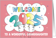 New Year’s 2024 for Granddaughter Balloon Date with Twinkles card