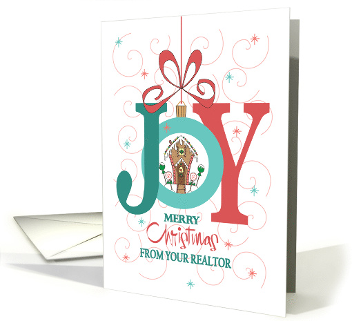 Christmas Joy from Realtor to Customers & Clients, Joy Ornament card