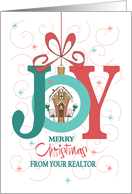 Christmas Joy from Realtor to Customers & Clients, Joy Ornament card