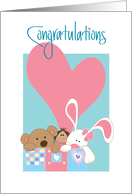 Congratulations to New Foster Dad, Staffed Animals & Large Heart card