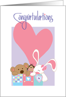 Congratulations to New Foster Mom, Staffed Animals & Large Heart card