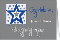 Congratulations Police Officer of the Year, Customized with Stars card