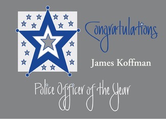 Congratulations Police Officer of the Year, Customized with Stars