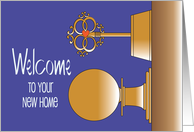 Realtor Congratulations and Welcome to New Home Door Knob and Key card