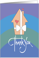 Thank you from Realtor with Ribbon Wrapped Home with Hearts card