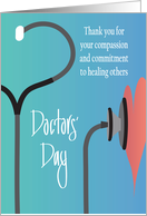 Hand Lettered Doctors’ Day 2023 with Stethoscope Listening to Heart card