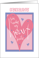 Hand Lettered Valentine’s Day Granddaughter You Make My Heart Smile card