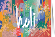 Hand lettered Holi Festival of Colors, Bright Paint, Splashes of Color card